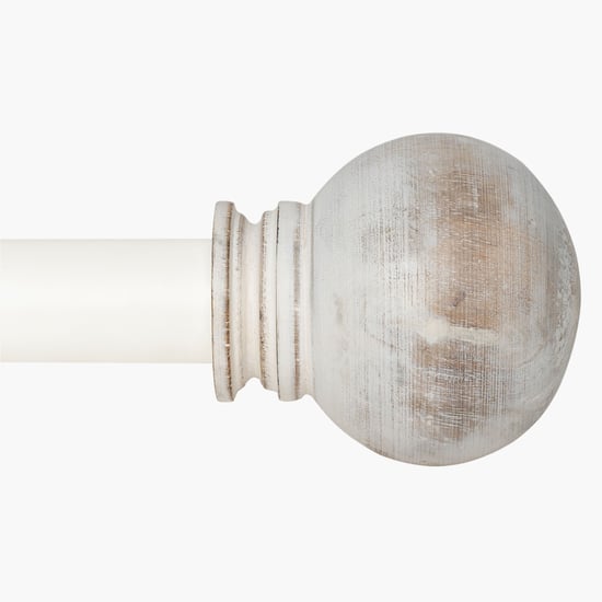 DECO WINDOW Extendable Single Curtain Rod - 25mm, Ivory (18-44in)