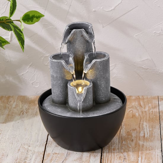 Corsica Alpine Polyresin Mini Diya Water Fountain - 14x19cm