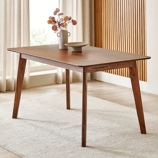 Nesta Acacia Wood Top 6-Seater Dining Table - Walnut