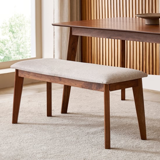 Nesta Fabric Dining Bench - Walnut