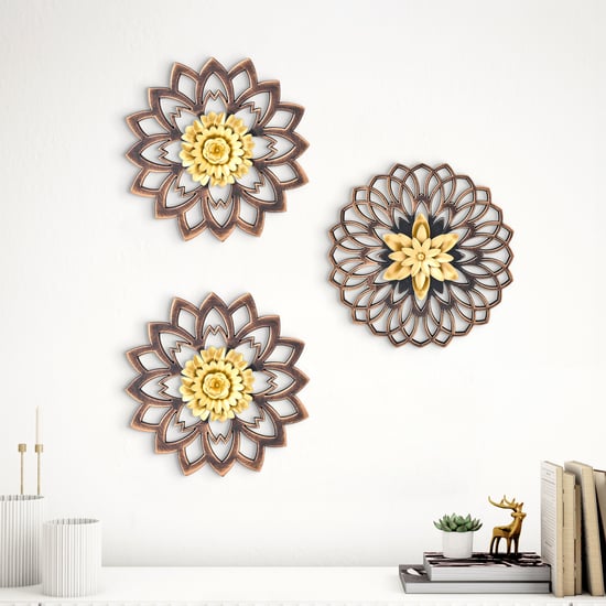 Corsica Corvus Gleam Set of 3 Decorative Floral Wall Accents