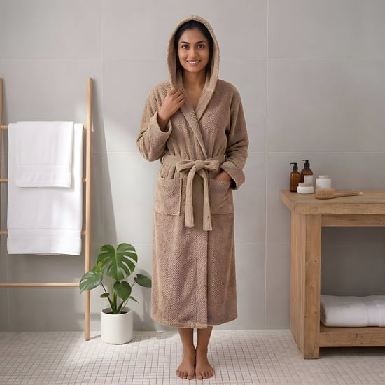 Fleece Microfibre Adult Bathrobe - M