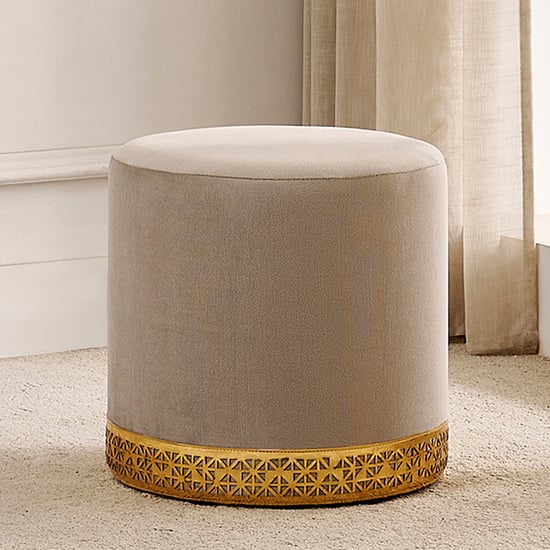 Coco Fabric Ottoman - Beige