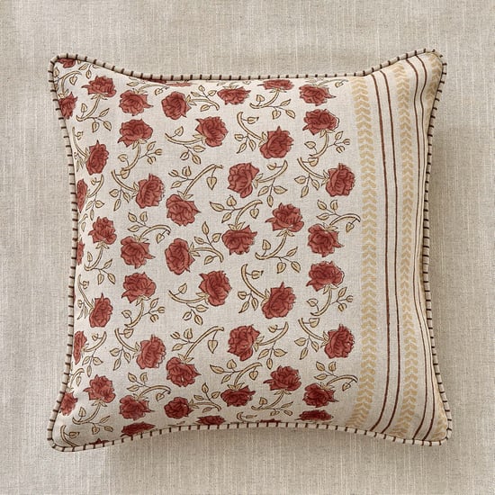 Bagh Flange Floral Print Cushion Cover - 45x45cm