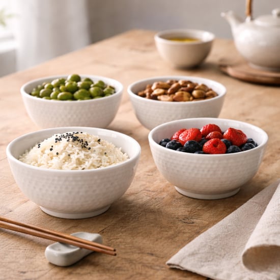 HOMESAKE Set of 6 Porcelain Ice Cream Bowls - 236ml