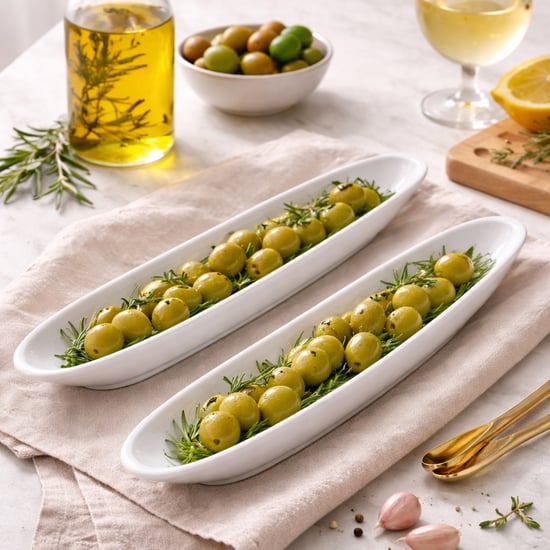 HOMESAKE Set of 2 Porcelain Serving Platters
