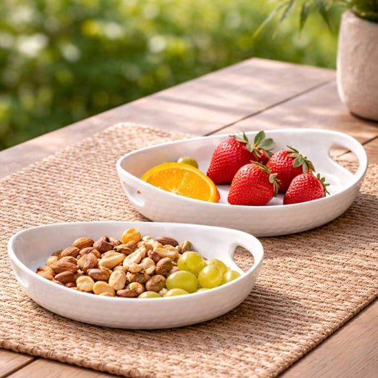 HOMESAKE Set of 2 Porcelain Serving Platters