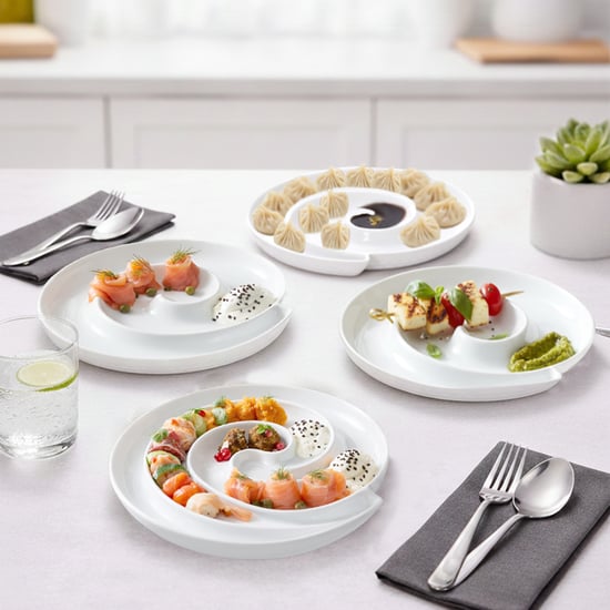 HOMESAKE Set of 4 Porcelain Snail Serving Platters