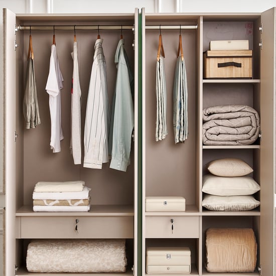 Stellar Elite NXT 4-Door Wardrobe with Mirrors - Greige | Greige