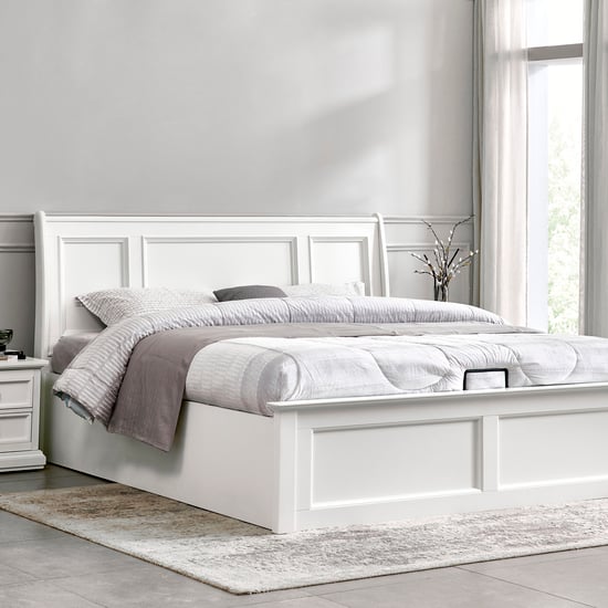 Estate Alden Queen Bed with Hydraulic Storage - White