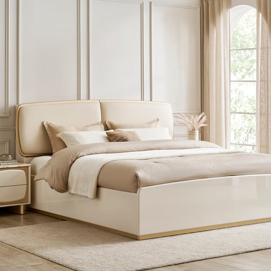 Alchemy Ophelia Queen Bed with Hydraulic Storage - Beige