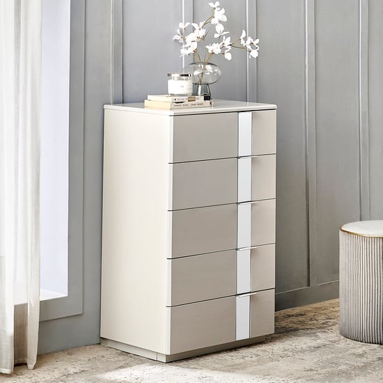 Cashmere Chest of 5 Drawers - Grey