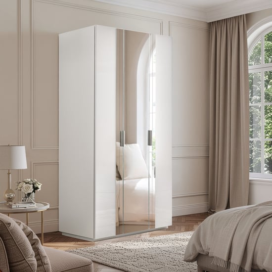 Cashmere 3-Door Wardrobe with Mirrors - Grey