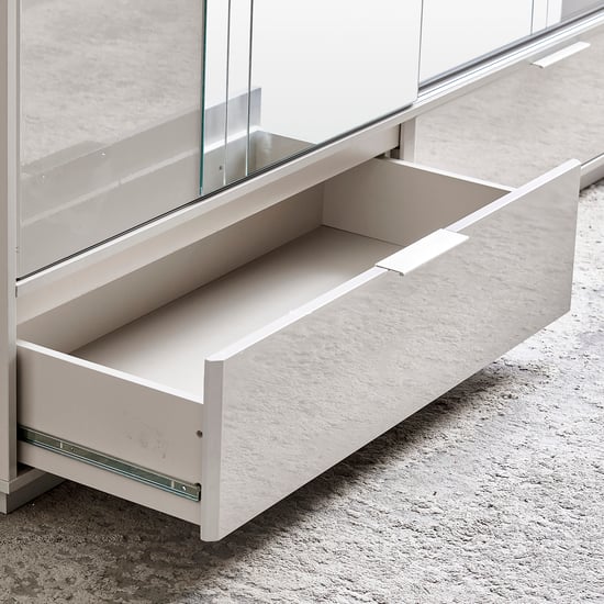 Cashmere 2-Door Sliding Wardrobe with Mirrors - Grey