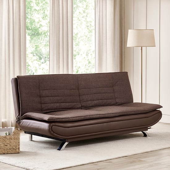 Faith NXT Fabric 3-Seater Sofa Bed - Brown