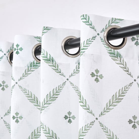 Amaira Vanya Set of 2 Printed Sheer Door Curtains - 7.3ft (225cm)