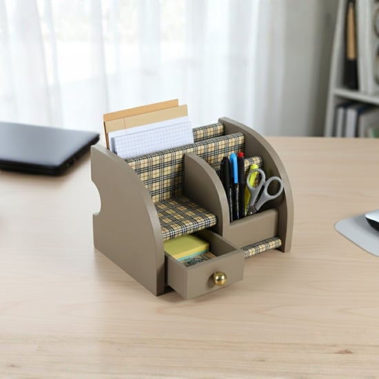 HOME SPARKLE Wooden Desk Organiser