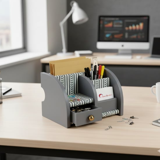 HOME SPARKLE Wooden Desk Organiser