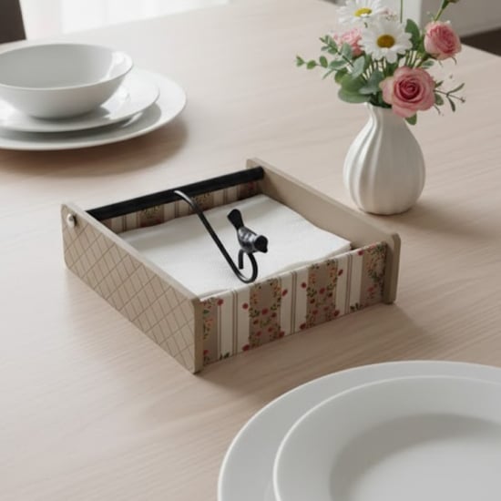 HOME SPARKLE Wooden Tissue Holder