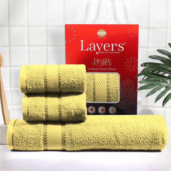LAYERS Jashn 3Pcs Cotton Towel Set