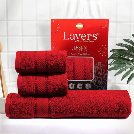 LAYERS Jashn 3Pcs Cotton Towel Set