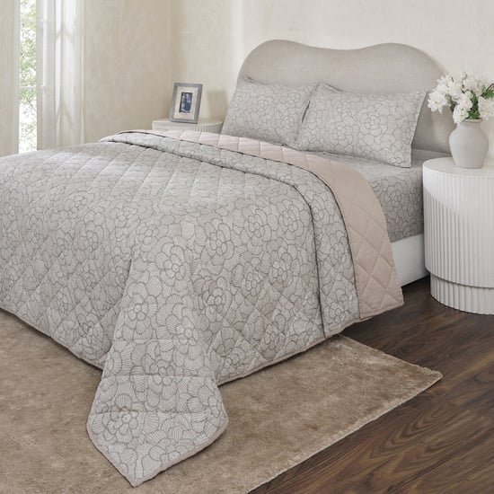 MASPAR Botanic Bloom Cotton Floral Print Double Quilt