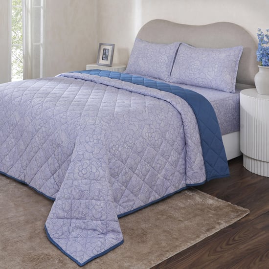 MASPAR Botanic Bloom Cotton 4Pcs Printed Double Bed-In-A-Bag Set