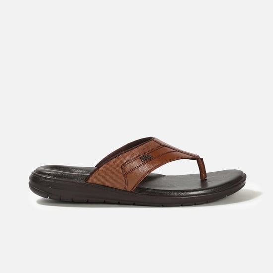 LEE COOPER Textured Leather Flip Flops