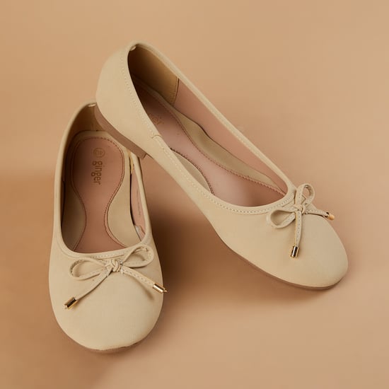 GINGER Bow-Detailed Ballerinas