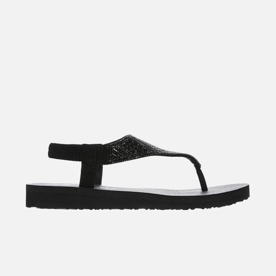 SKECHERS Embellished V-strap Flat Sandals