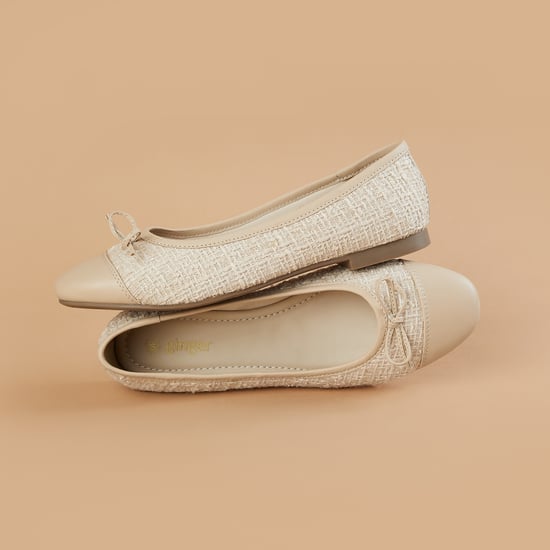 GINGER Textured Ballerinas