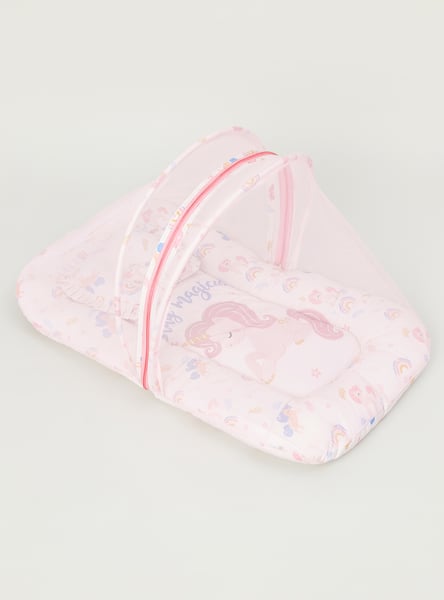 Juniors Printed Bed with Mosquito Net - 50x84 cm