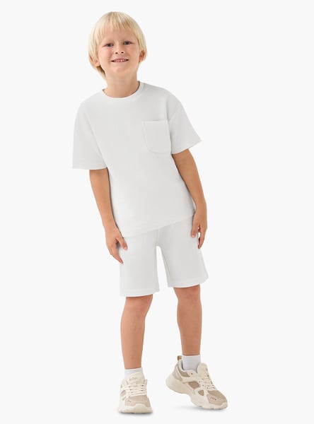 Juniors Textured T-shirt and Shorts Set