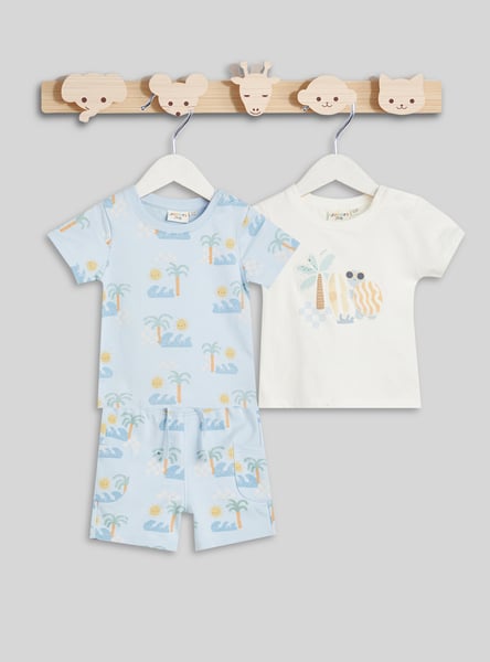 Juniors 3 Piece Printed T-shirt and Shorts Set