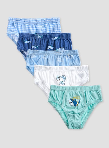 Juniors Shark Print Briefs - Set of 5