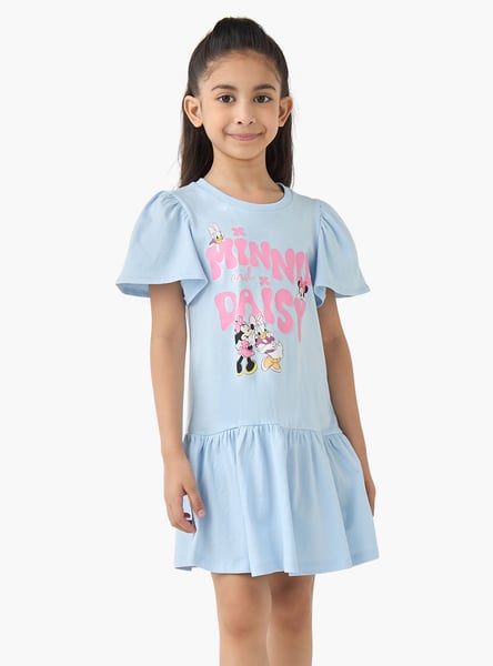 Minnie and Daisy Print Drop Waist Dress