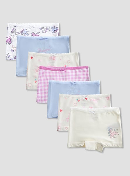 Juniors Unicorn Print Boyshorts - Set of 7