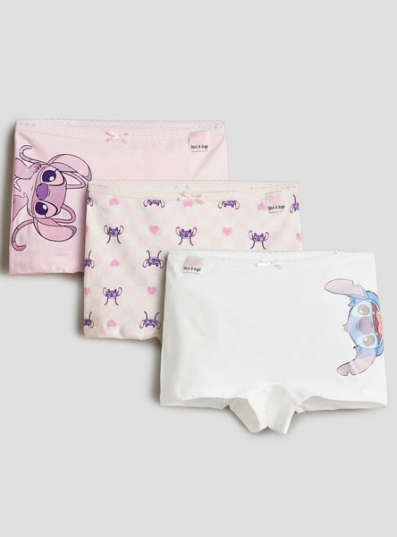 Juniors Stitch Print Boy Shorts - Pack of 3
