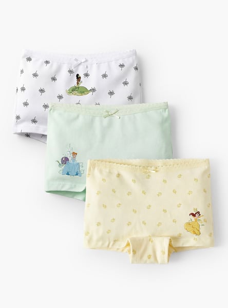 Juniors Disney Princess Print Boxer Briefs - Pack of 3
