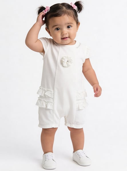 Giggles Applique Romper with Snap Buttons