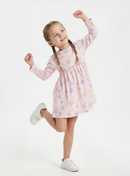 Juniors Floral Print A-line Dress