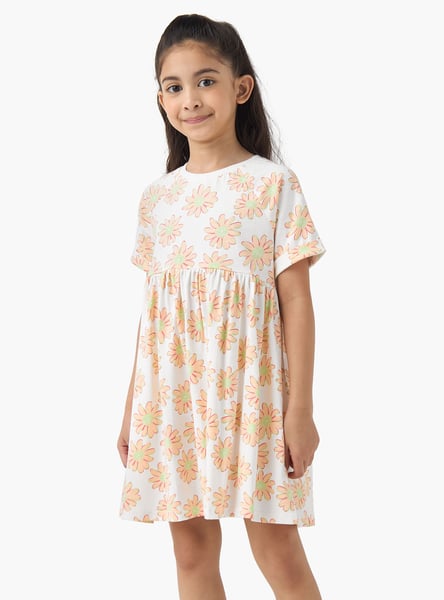 Juniors Floral Print A-line Dress