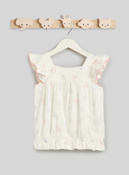 Juniors Butterfly Embroidered Top
