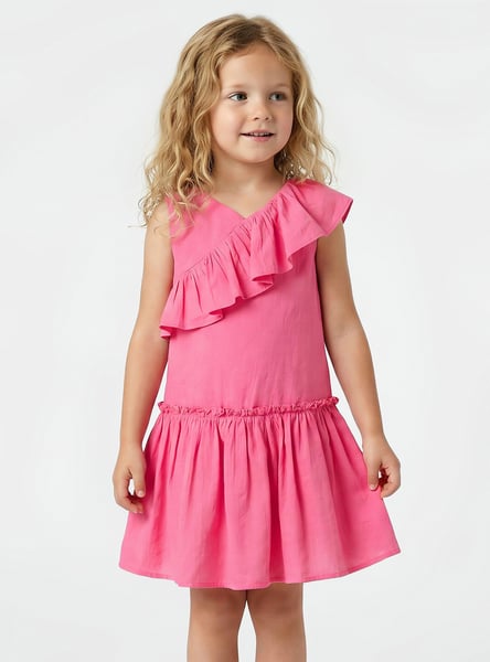 Juniors Solid A-line Dress