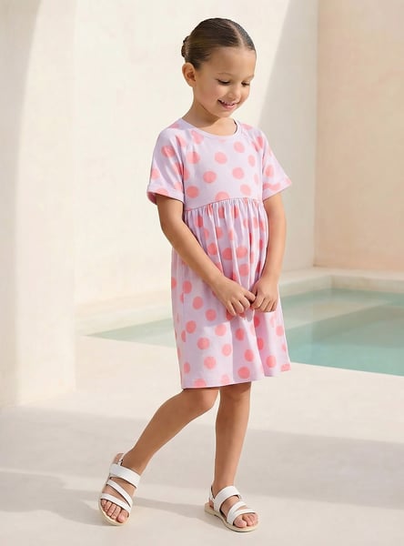 Juniors Polka Dot Print A-line Dress