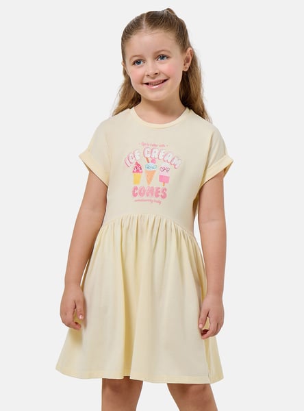 Juniors Printed A-line Dress