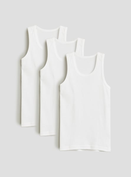 Juniors Solid Vest - Pack of 3