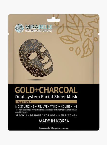 MIRABELLE KOREA Gold & Charcoal Dual System Facial Sheet Mask - 25ml