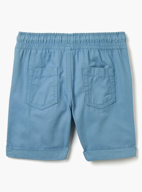 Juniors Solid Shorts with Drawstring Closure and Pockets