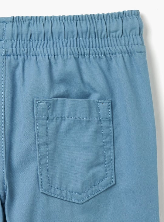 Juniors Solid Shorts with Drawstring Closure and Pockets